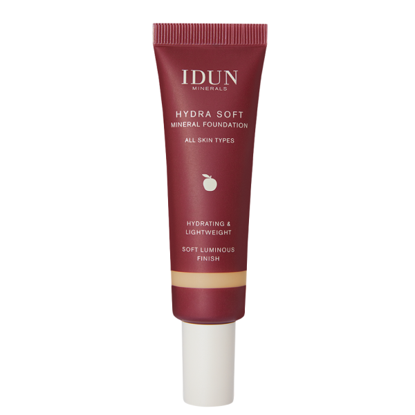 IDUN Minerals Hydra Soft skystas makiažo pagrindas Svea Nr. 1256, 30 ml (Medium Warm)