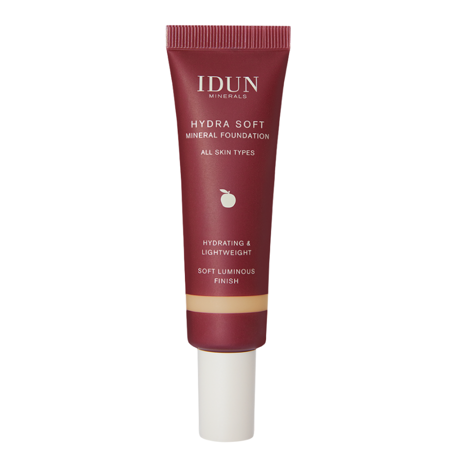IDUN Minerals Hydra Soft skystas makiažo pagrindas Svea Nr. 1256, 30 ml (Medium Warm)