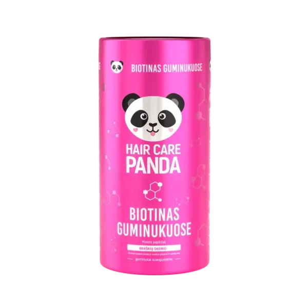 Hair care Panda, Biotinas guminukuose, 60 guminukų