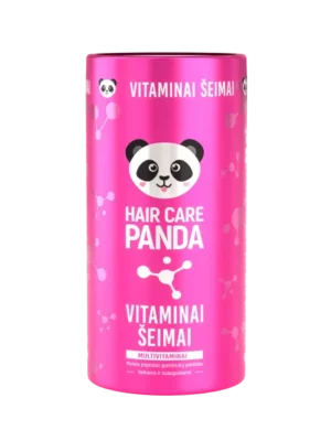 HAIR CARE PANDA vitaminai šeimai, guminukai, 60 vnt.